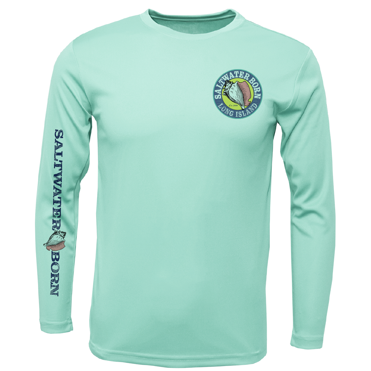 Long Island, NY State Flag Outline Men's Long Sleeve UPF 50+ Dry-Fit Shirt