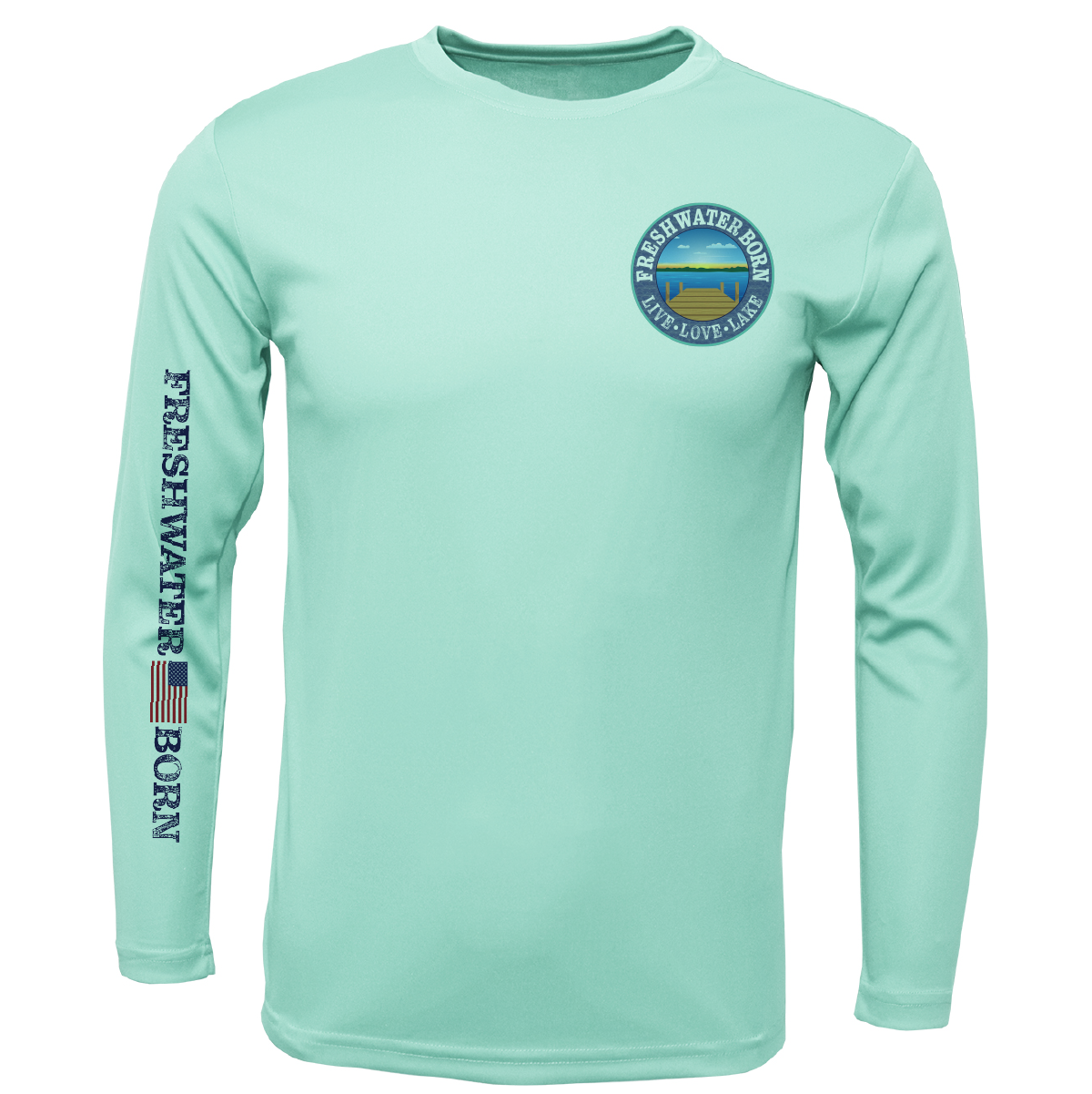 Freshwater Born- Fish, Hunt, Explore, Unwind Boy's UPF 50+ Dry-Fit Shirt