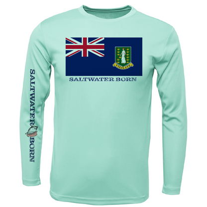 British Virgin Islands Flag Men's Long Sleeve UPF 50+ Dry-Fit Shirt