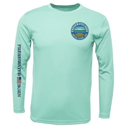 Bear Lake, MN Freshwater Born State Flag Men's Long Sleeve UPF 50+ Dry-Fit Shirt