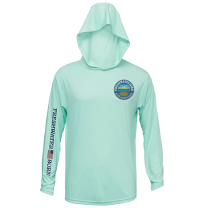 Freshwater Born- Hooked on America Boy's Long Sleeve UPF 50+ Dry-Fit Hoodie