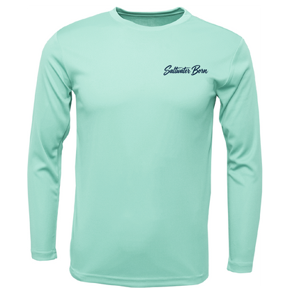 Long Island, NY Saltwater Born Sportfish Men's Long Sleeve UPF 50+ Dry-Fit Shirt