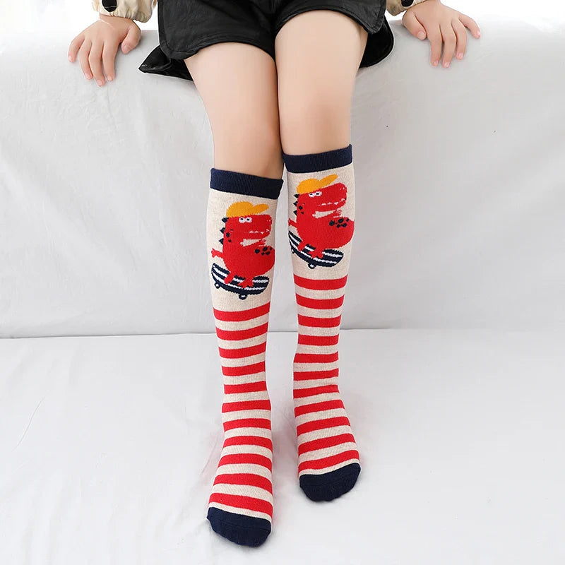 Colorful Embroidered Knee High Socks for Girls