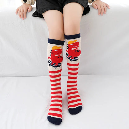 Colorful Embroidered Knee High Socks for Girls