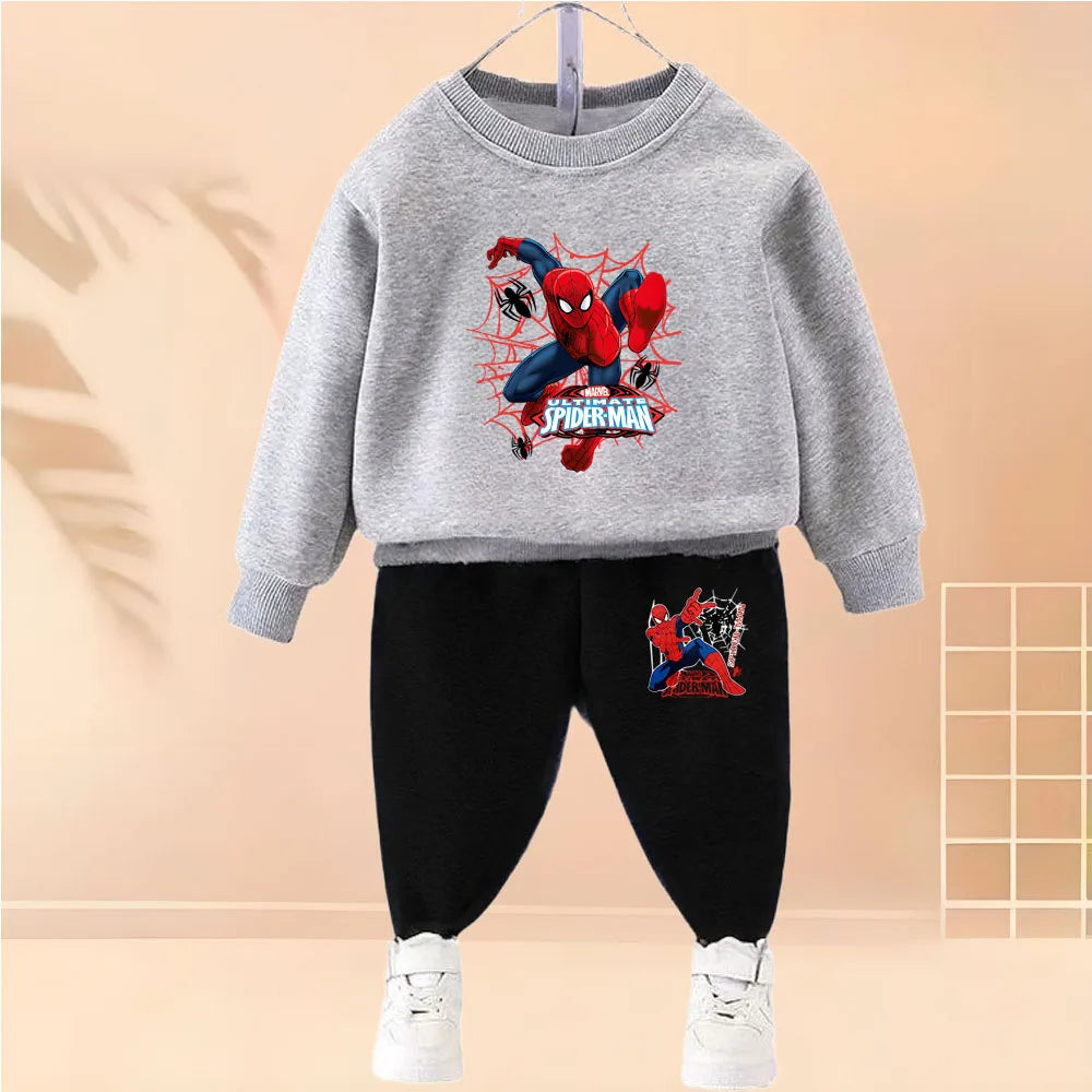Kids Cartoon Pullover & Sweatpants Set for Spring/Fall