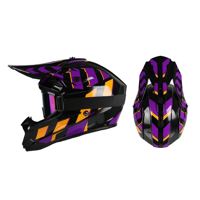 Full Face Off-Road Motorcycle Helmet with Goggles