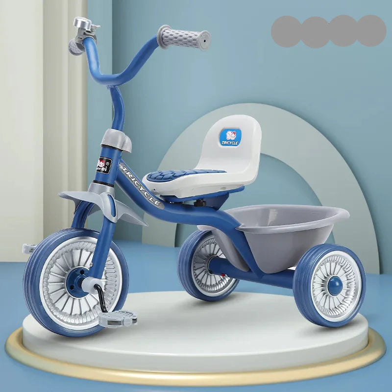 Children's Three-Wheeled Pedal Bike (Ages 1-6) | Anti-Tip Side Stand
