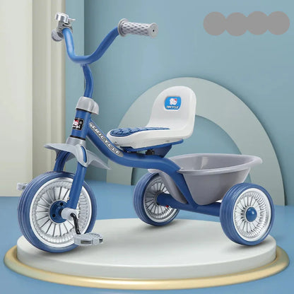 Children's Three-Wheeled Pedal Bike (Ages 1-6) | Anti-Tip Side Stand