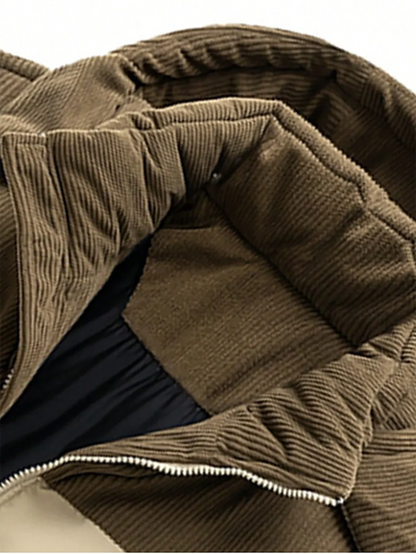 Men's Warm Puffer Jacket: Cotton Padded, Hooded Windbreaker Parka for Winter