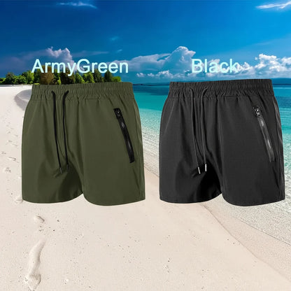 Men’s Quick-Dry Swim & Gym Shorts with Zipper Pockets