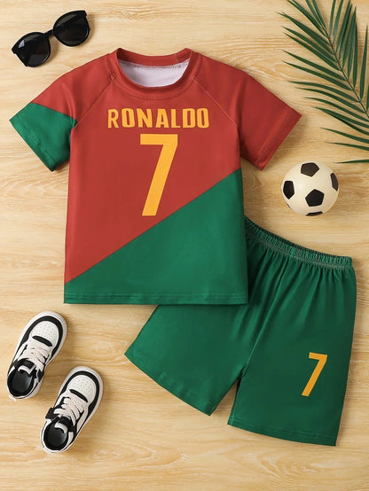 Cristiano Ronaldo Jersey Set: Men’s & Kids’ Summer Fitness