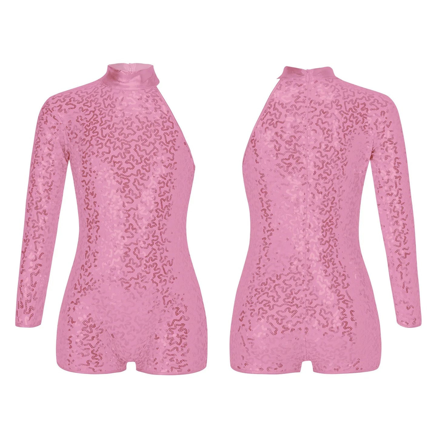 Girls' Ballet Leotard with Sequin Zipper