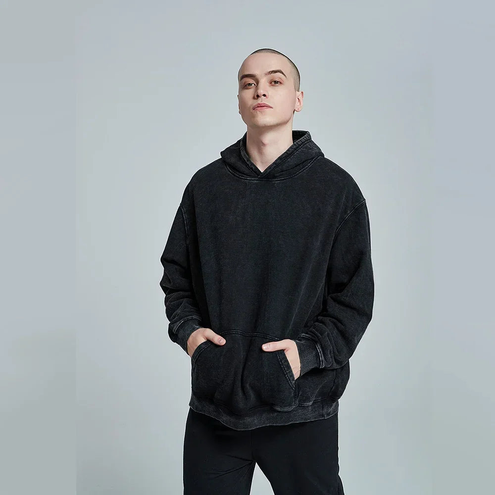 Unisex Cotton Hoodies  Vintage Wash  Harajuku Style