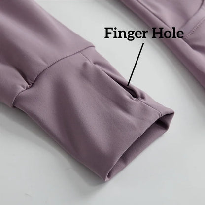 Slim Fit Yoga Long Sleeve Workout Top with Thumb Holes