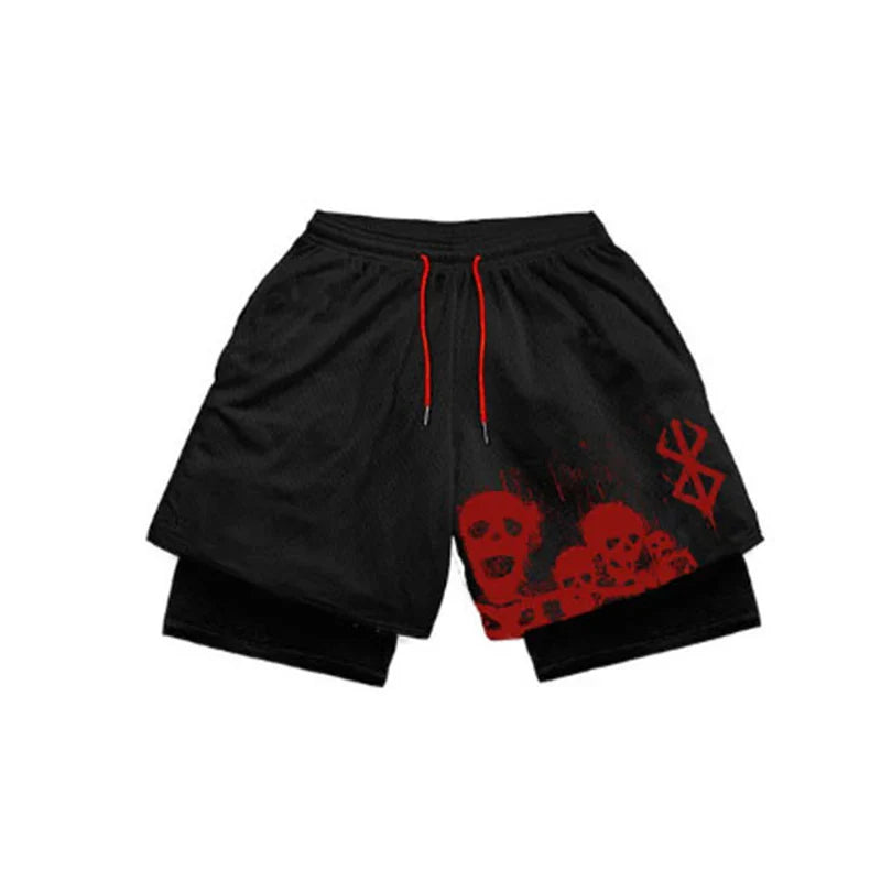 Anime Inspired 2-in-1 Running Shorts for Men