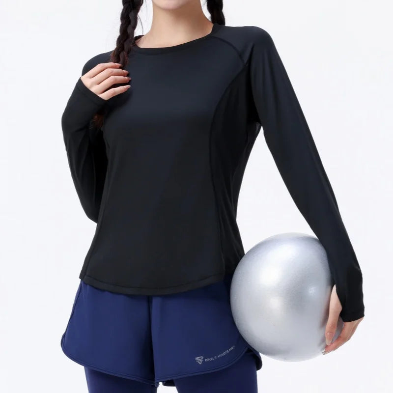 Women’s Loose Fit Long Sleeve Yoga T-Shirt