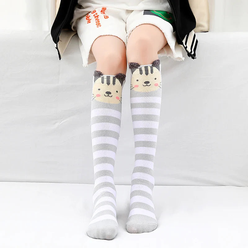 Colorful Embroidered Knee High Socks for Girls