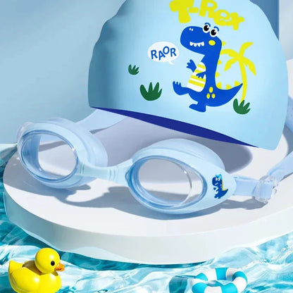 Waterproof Anti Fog Kids Swim Goggles and Cap