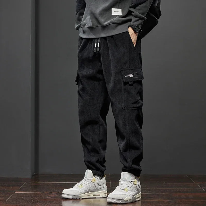 Men's Armygreen  Gray  and Black Cargo Joggers