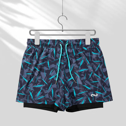 Men’s 2-in-1 Swim Trunks Compression Liner & Quick Dry