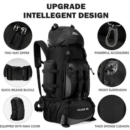 90L Waterproof Hiking Backpack Large Camping & Trekking Rucksack