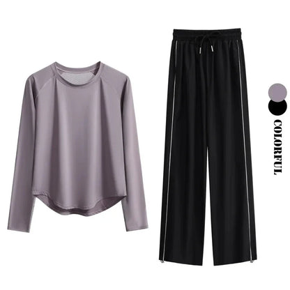 Women’s 2-Piece Tracksuit Loose Sports Top & Sweatpants Set