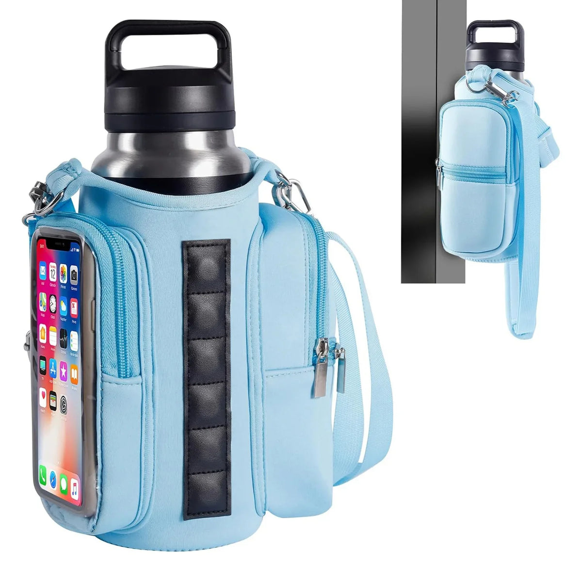Magnetic Gym Water Bottle Holder for Phone & Keys