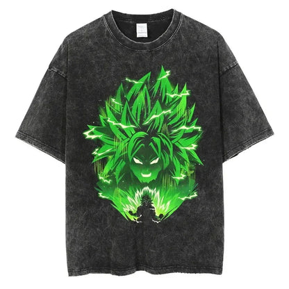 Men's DBZ Vegeta Vintage Wash Oversized Fitness T-Shirt