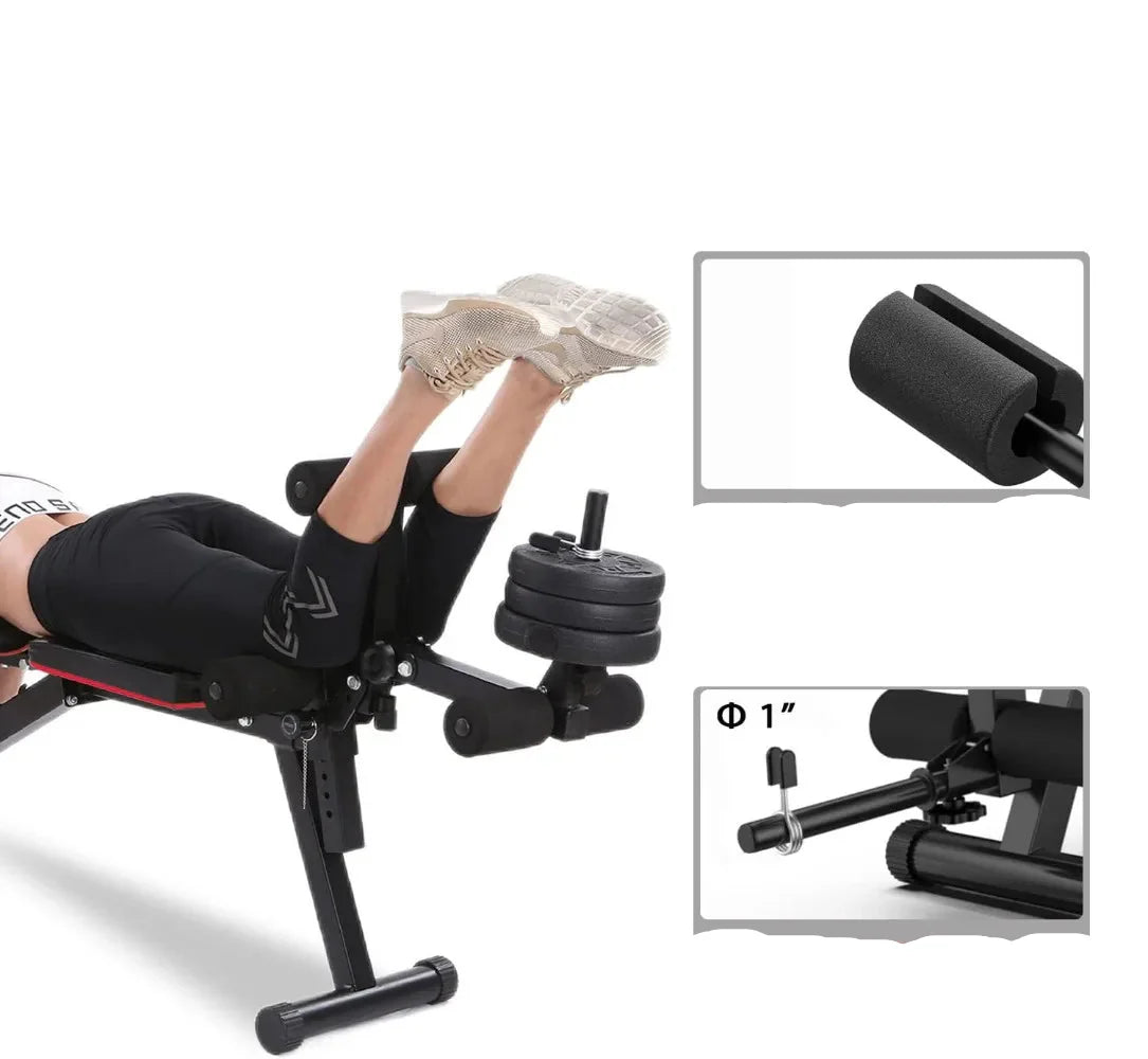 Full-Body Workout Bench with Leg Curl and Extension