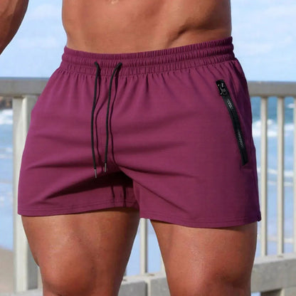 Men’s Quick-Dry Swim & Gym Shorts with Zipper Pockets