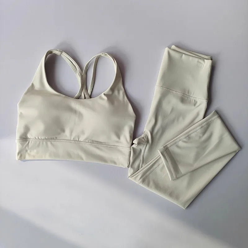 High Waisted Yoga Leggings & Crop Top