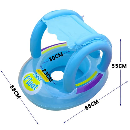 Safe and Fun Baby Swim Ring with Sun Protection