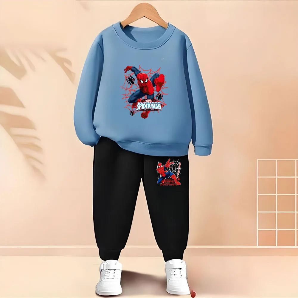 Kids Cartoon Pullover & Sweatpants Set for Spring/Fall