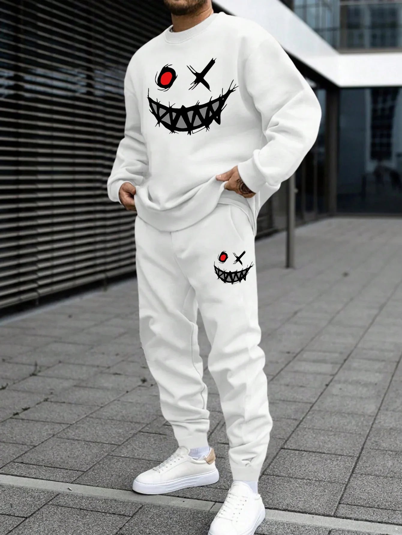 Printed Hoodie Sweatshirt Set