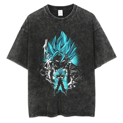 Men's DBZ Vegeta Vintage Wash Oversized Fitness T-Shirt