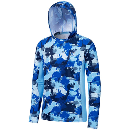 Camo Hoodie Shirt with Face Mask