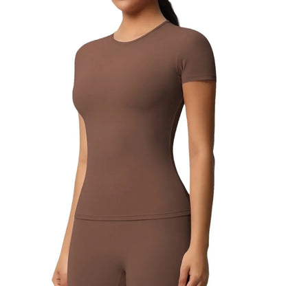 Women’s Solid Compression Gym & Yoga T-Shirt