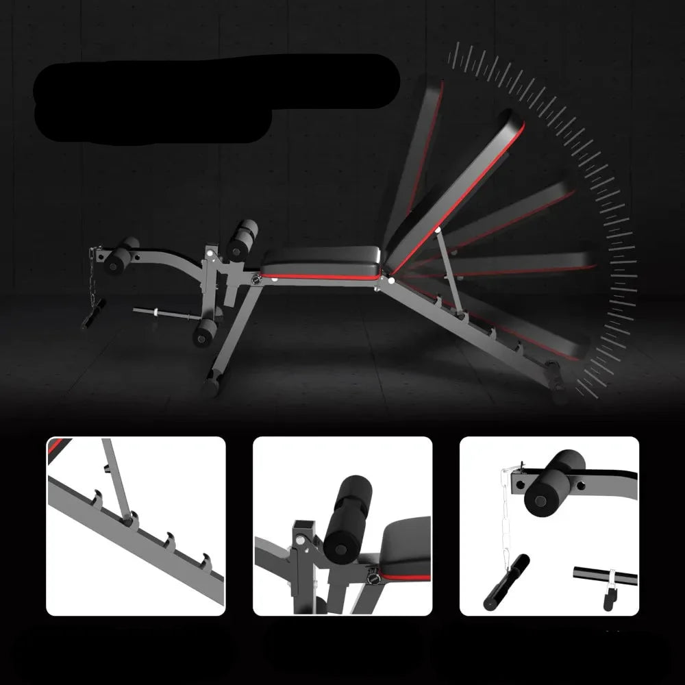 Full-Body Workout Bench with Leg Curl and Extension