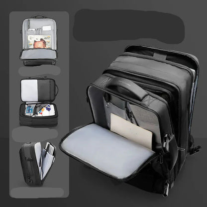 Men's Business Travel Backpack 17" Laptop, 40L Expandable, Carry-on