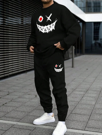 Printed Hoodie Sweatshirt Set