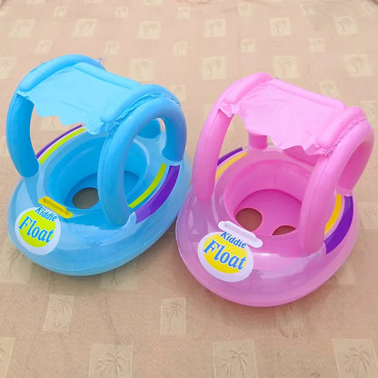 Safe and Fun Baby Swim Ring with Sun Protection