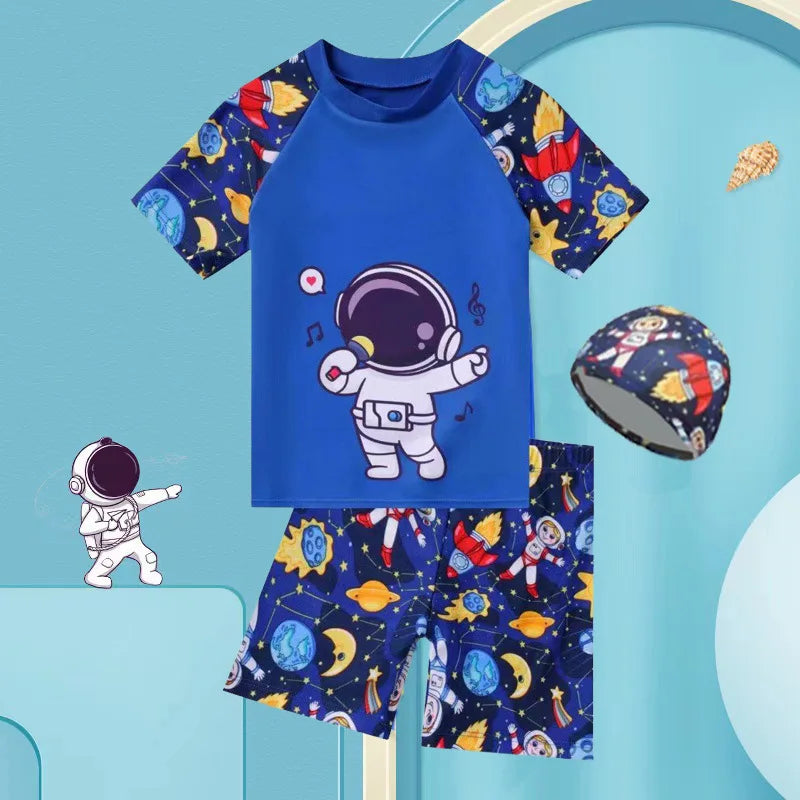 Cartoon Cute Sun Protection Swimsuit for Boys
