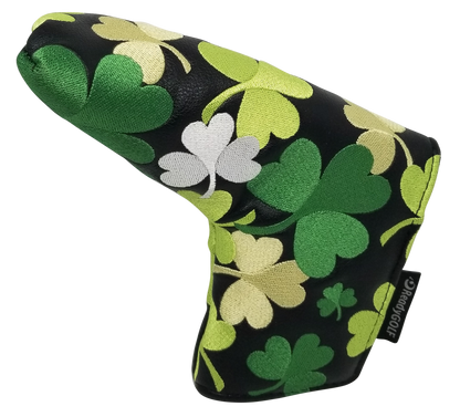 Shamrocks All-Over Embroidered Blade Putter Cover by ReadyGOLF