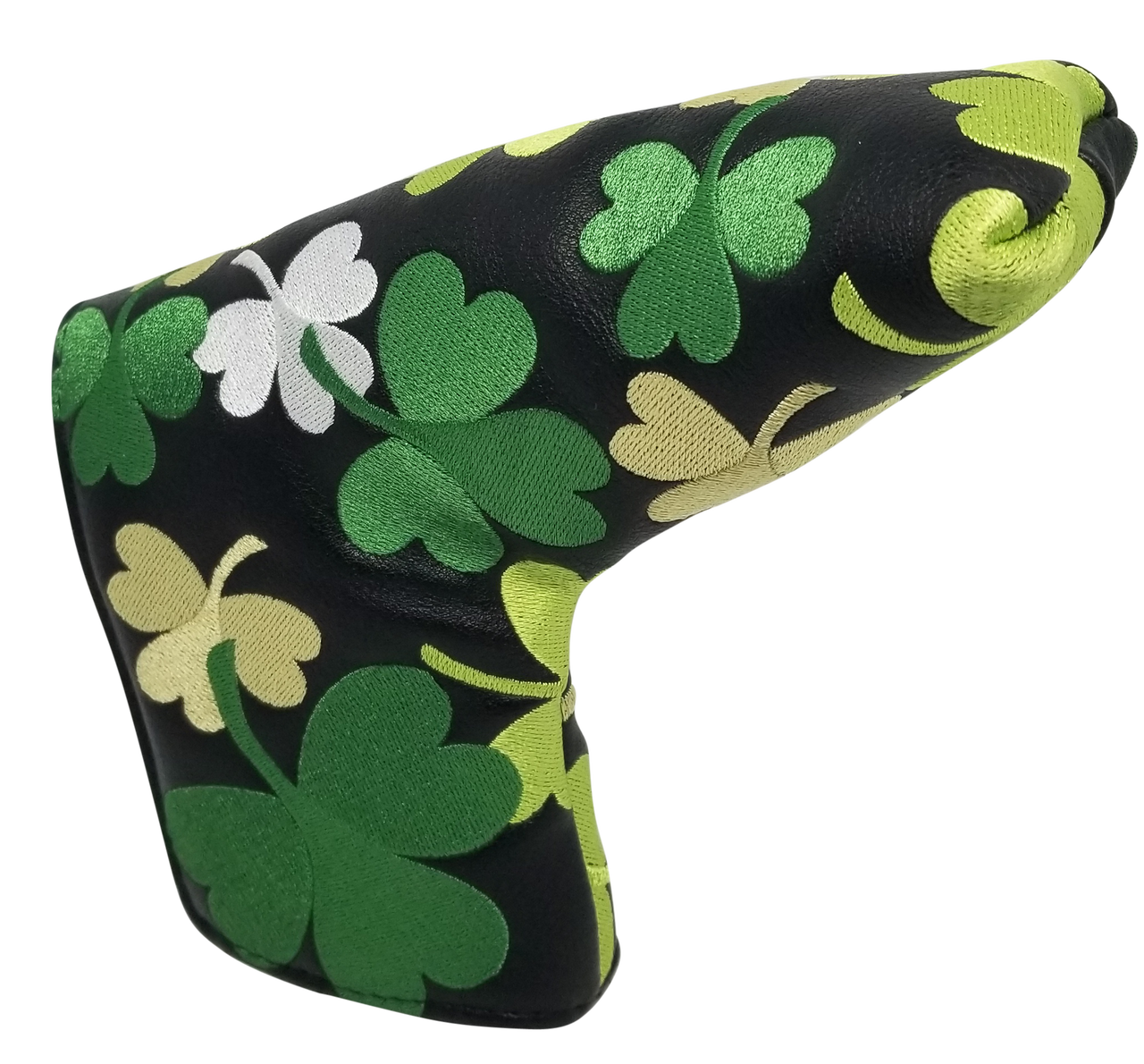 Shamrocks All-Over Embroidered Blade Putter Cover by ReadyGOLF