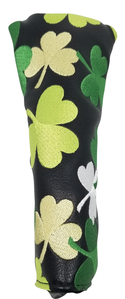 Shamrocks All-Over Embroidered Blade Putter Cover by ReadyGOLF