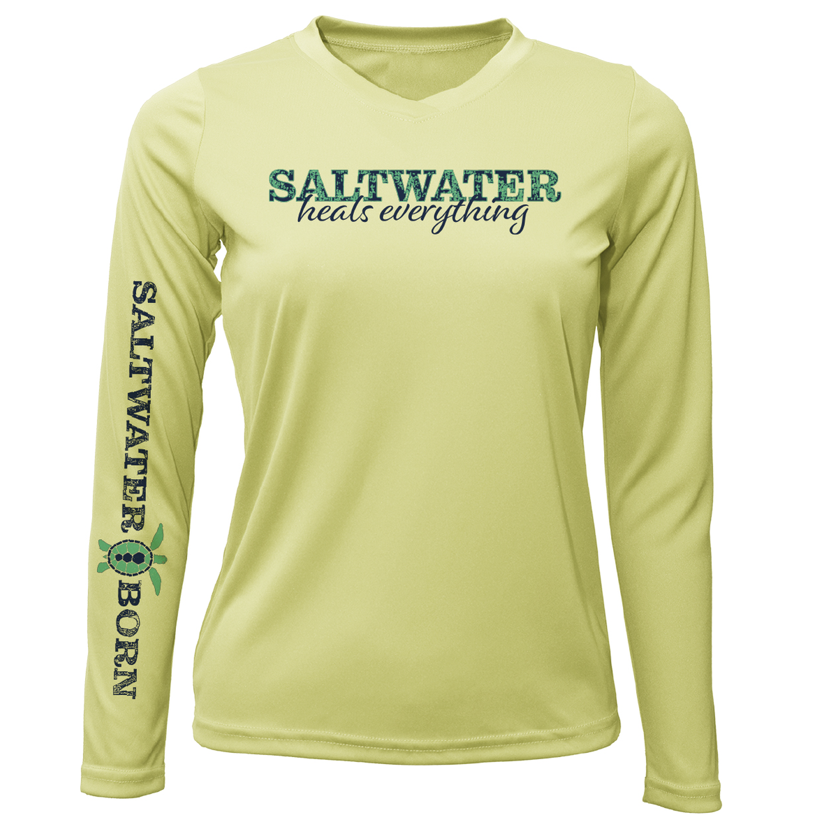 "Saltwater Heals Everything" Clean Women's Long Sleeve UPF 50+ Dry-Fit Shirt