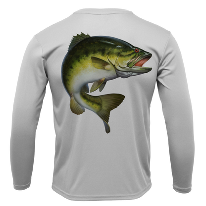 Michigan Freshwater Born Largemouth Bass Men's Long Sleeve UPF 50+ Dry-Fit Shirt