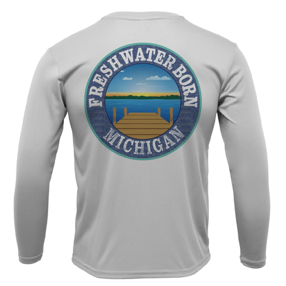 Michigan "Life is Better at the Lake" Men's Long Sleeve UPF 50+ Dry-Fit Shirt