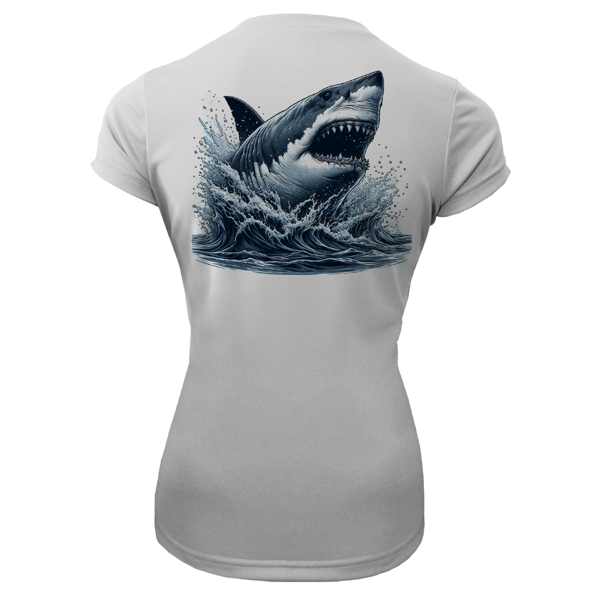 Cape Cod, MA Jaws Women's Short Sleeve UPF 50+ Dry-Fit Shirt