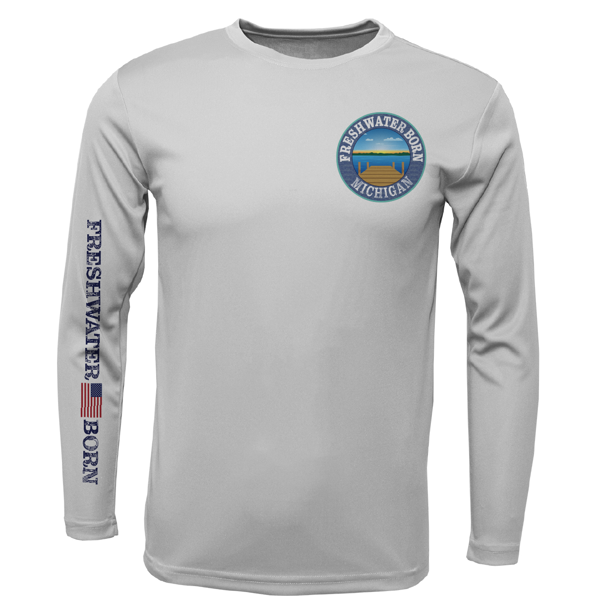 Michigan Freshwater Born "All For Rum and Rum For All" Boy's Long Sleeve UPF 50+ Dry-Fit Shirt